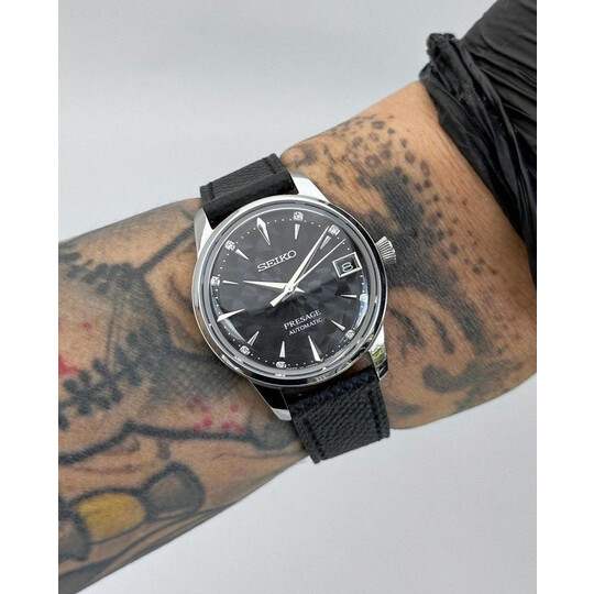Custom Seiko Mod • Black Sakura Diamond Presage • 33mm